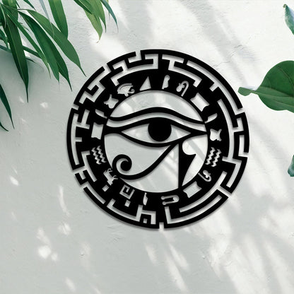 Metal Eye of Horus LED Sign, Egyptian Wall Art Decor