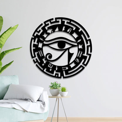 Metal Eye of Horus LED Sign, Egyptian Wall Art Decor
