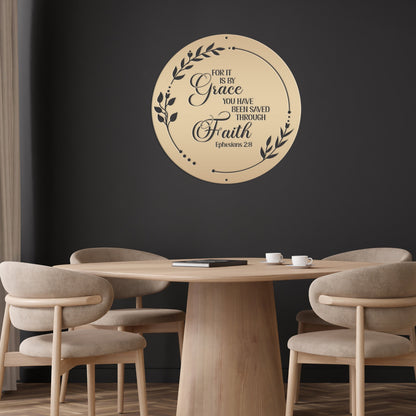 Christian Wall art Ephesians 2:8, It is by Grace you have been saved through Faith metal sign, Religious Home Decor