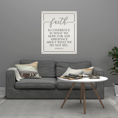 Bible Verse Sign, Christian Home Decor, Hebrews 11 Bible verse about Faith, Makes a unique gift idea.