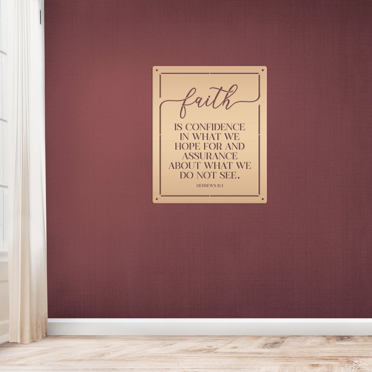 Bible Verse Sign, Christian Home Decor, Hebrews 11 Bible verse about Faith, Makes a unique gift idea.