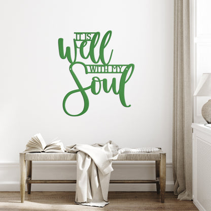 Christian Wall Decor, It Is Well With My Soul Metal Sign,