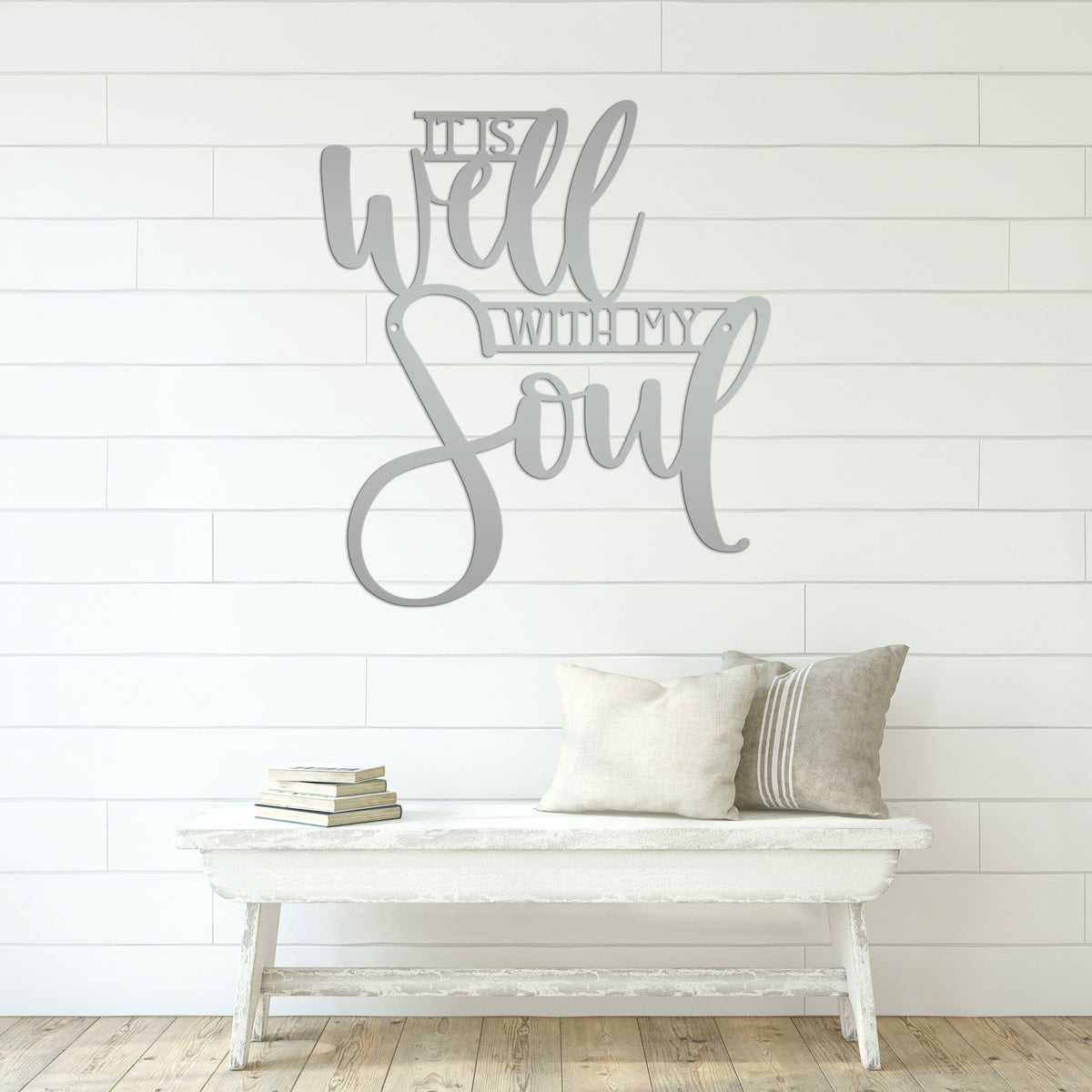 Christian Wall Decor, It Is Well With My Soul Metal Sign,