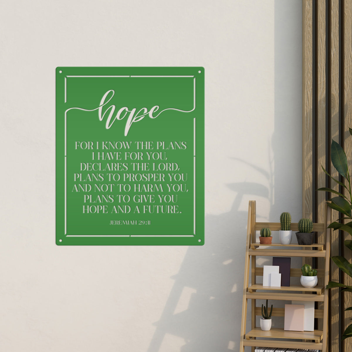 Christian Wall Decor - Inspirational Hope Bible Verse Metal Sign - Jeremiah 29:11 Wall Art
