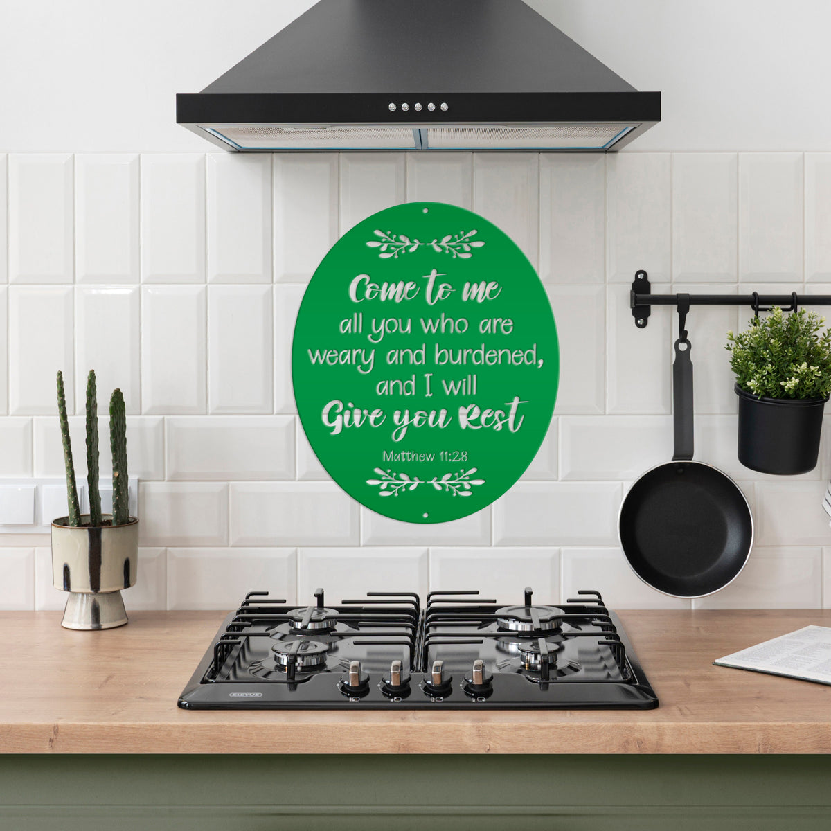 Biblical Blessings: Unique Metal Wall Hanging with Matthew Bible Verse for Christian Home Decor