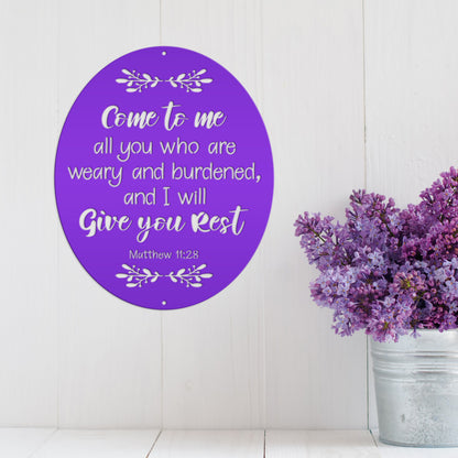 Biblical Blessings: Unique Metal Wall Hanging with Matthew Bible Verse for Christian Home Decor