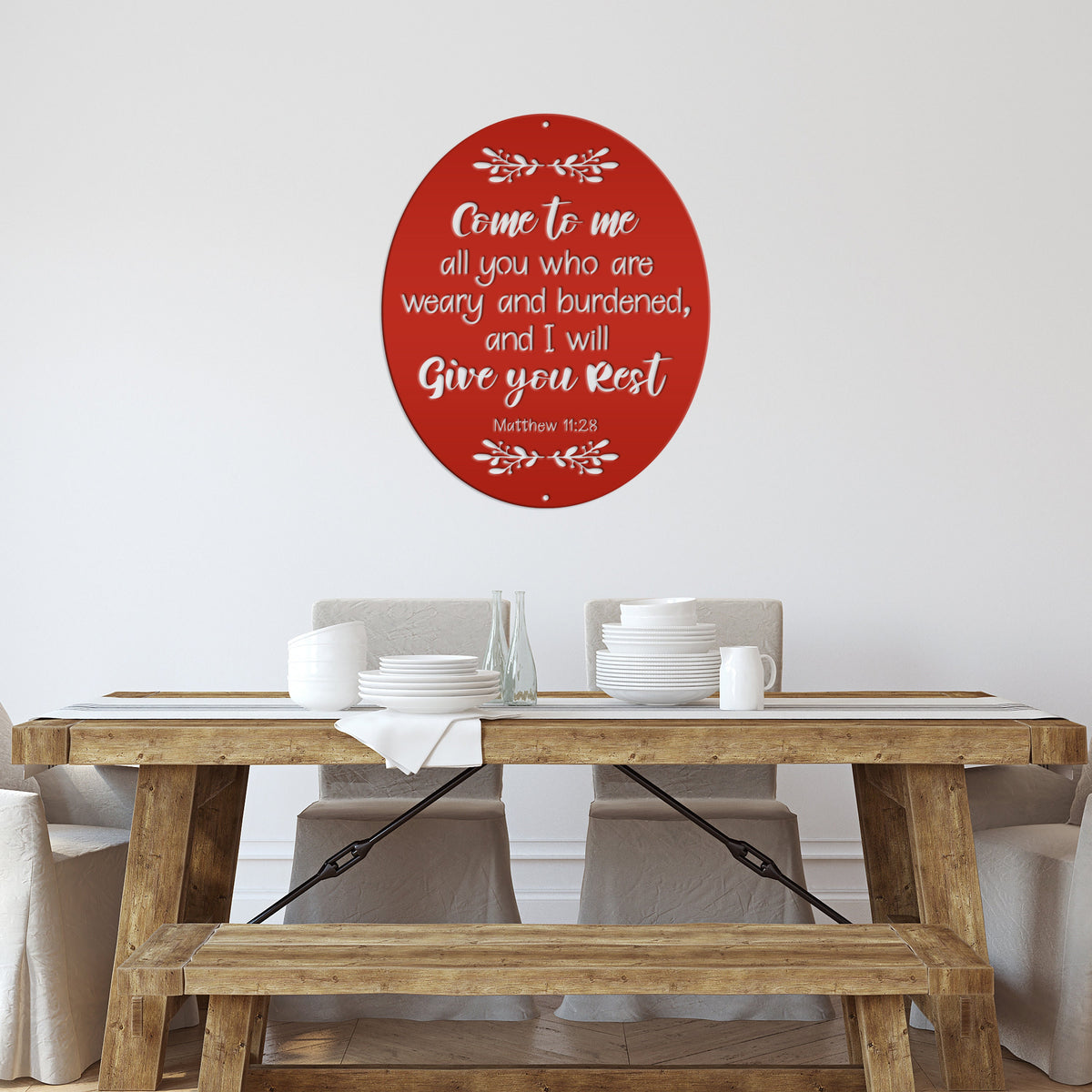 Biblical Blessings: Unique Metal Wall Hanging with Matthew Bible Verse for Christian Home Decor