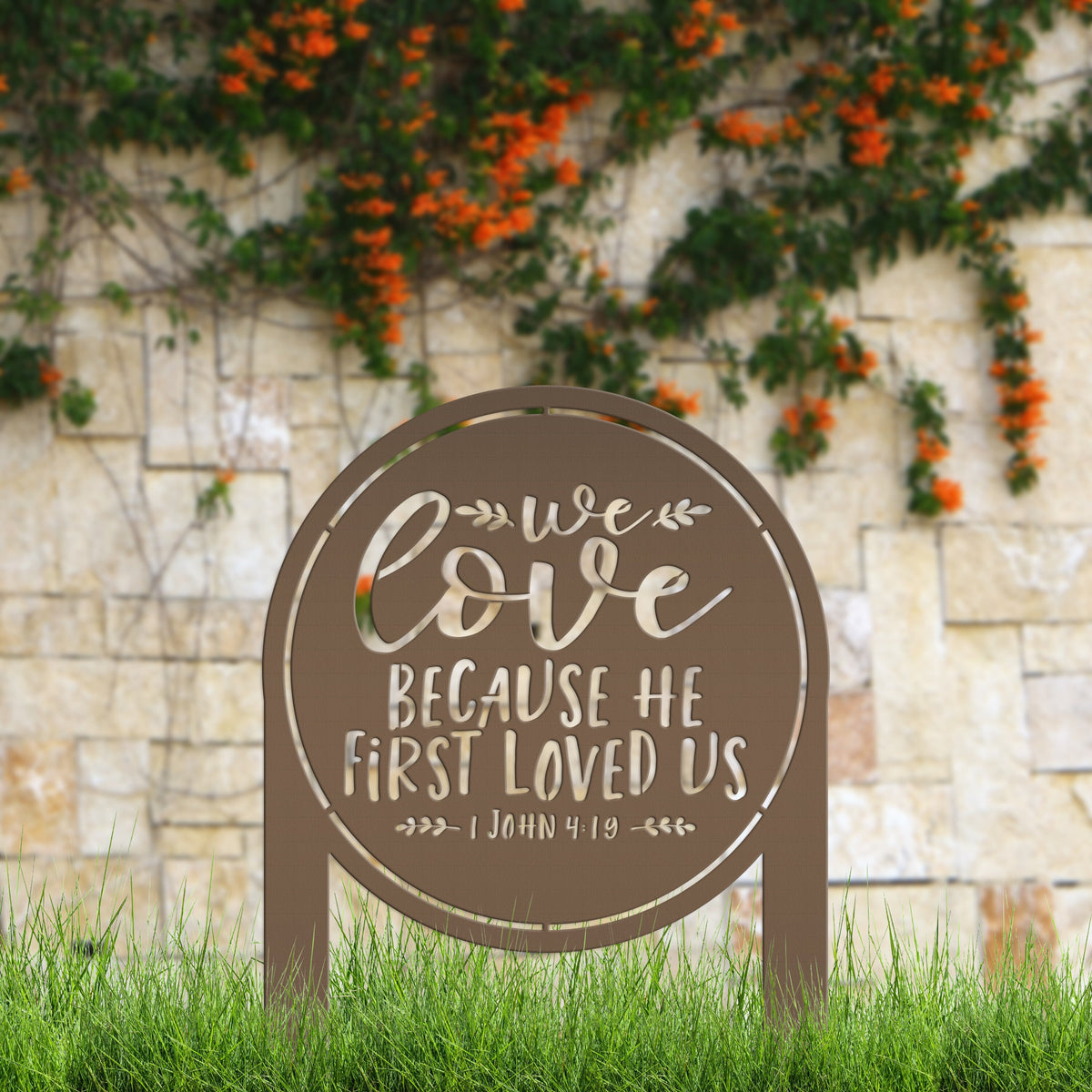 Christian Yard Stake , Valentine's Day Gift, Front Lawn Decoration, Metal Yard Stake