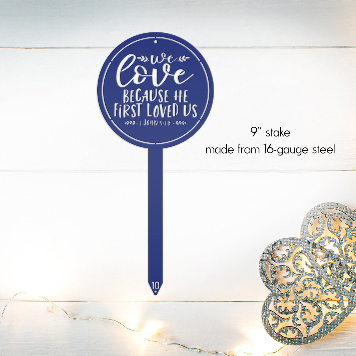 Christian Yard Stake , Valentine's Day Gift, Front Lawn Decoration, Metal Yard Stake