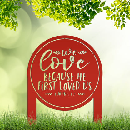 Christian Yard Stake , Valentine's Day Gift, Front Lawn Decoration, Metal Yard Stake
