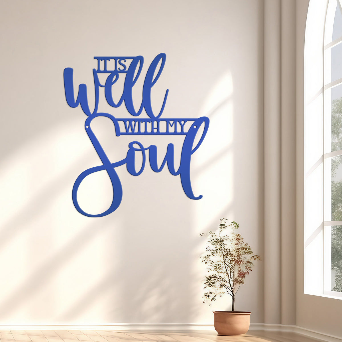Christian Wall Decor, It Is Well With My Soul Metal Sign,