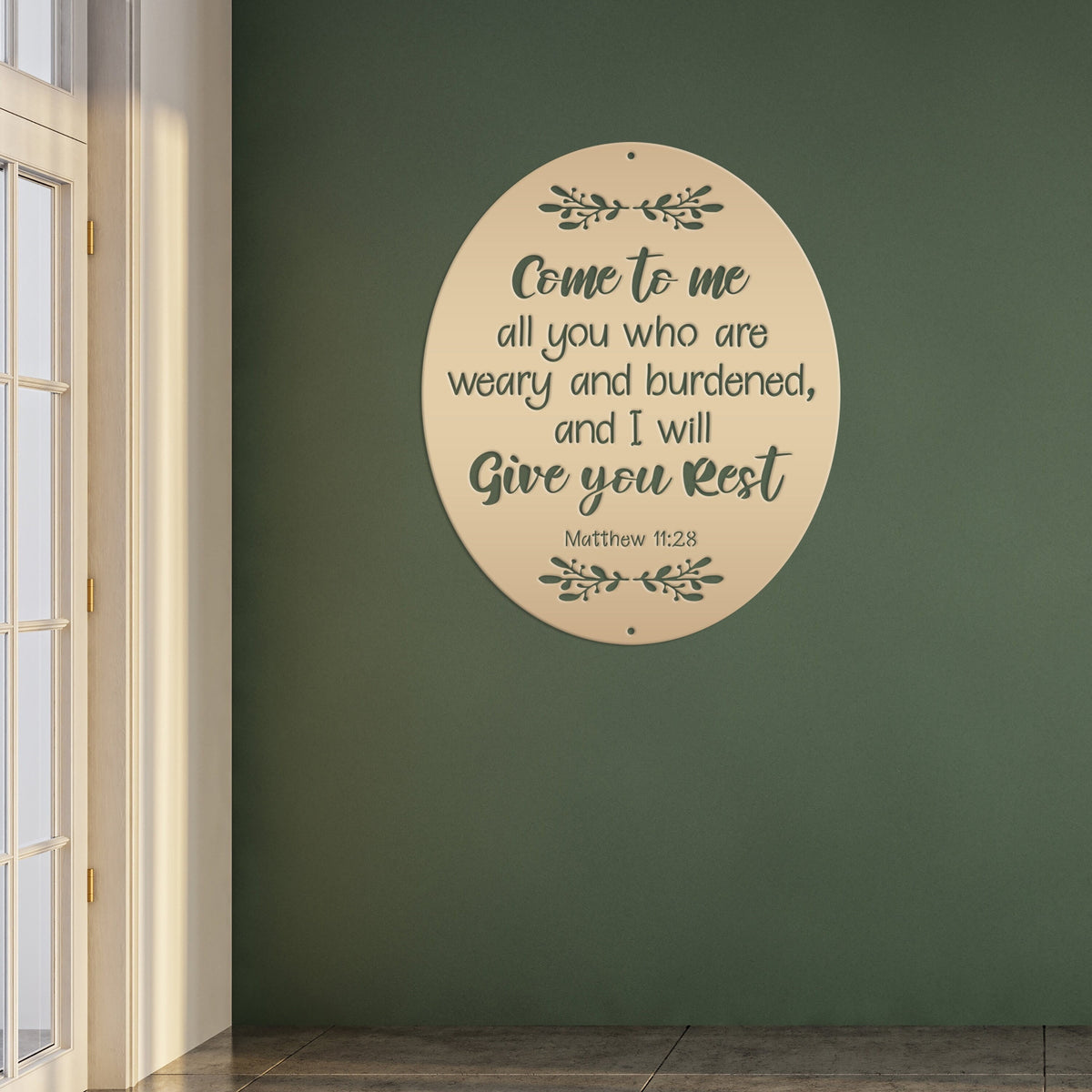 Biblical Blessings: Unique Metal Wall Hanging with Matthew Bible Verse for Christian Home Decor