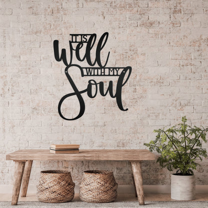 Christian Wall Decor, It Is Well With My Soul Metal Sign,