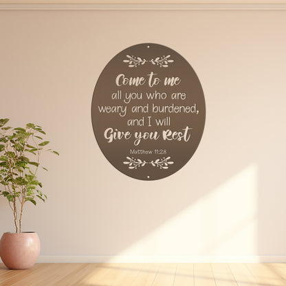 Biblical Blessings: Unique Metal Wall Hanging with Matthew Bible Verse for Christian Home Decor