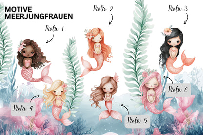 Baby Shower Gift Girl Personalized - Mermaid Memory Box with Name, Baptism or Birth Gift, FSC Birch Wood Keepsake Box, 2 Sizes
