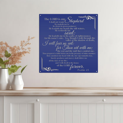 Inspirational Psalm 23 Metal Wall Hanging - Christian Home Decor - Laser Cut Jesus Art - Bible Verse Farmhouse Decoration - Religious Signs