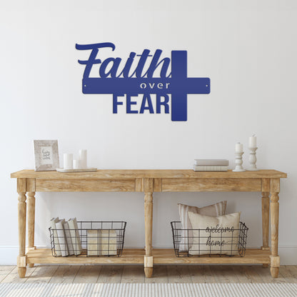 Christian Metal Sign - Faith over Fear