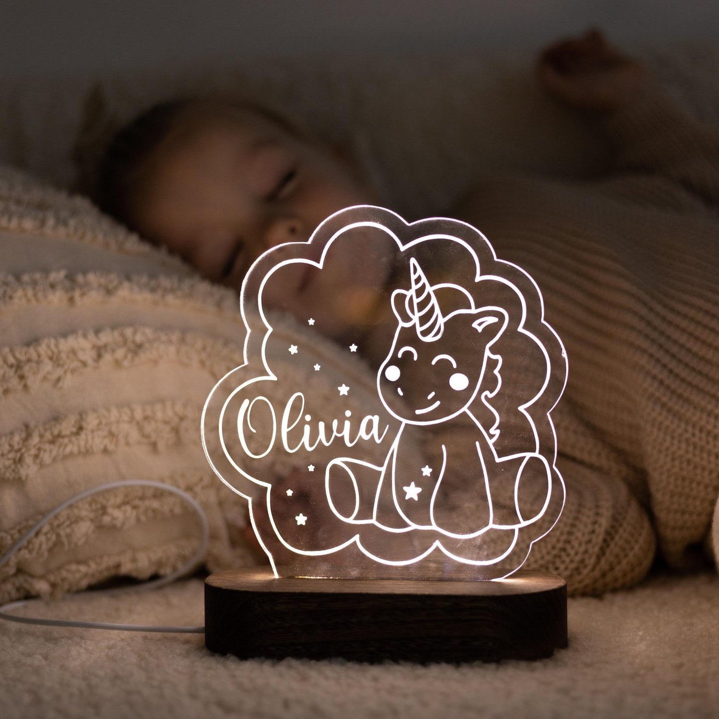 Custom Name Baby Night Light Cute Rainbow Night Light Baby Room Decor Handmade Bedroom Lamp Easter Gift For Kids First Birthday Gift
