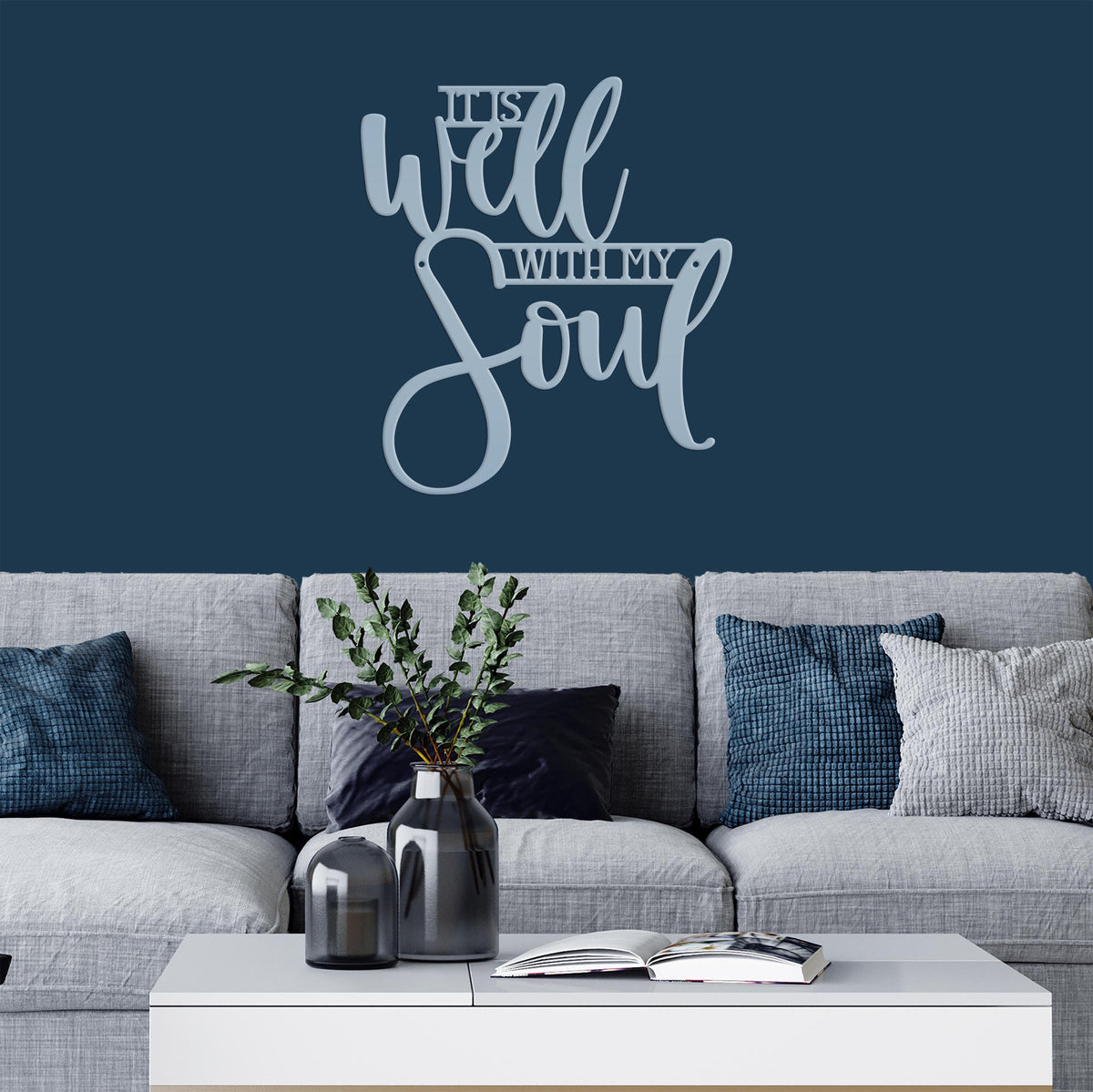 Christian Wall Decor, It Is Well With My Soul Metal Sign,