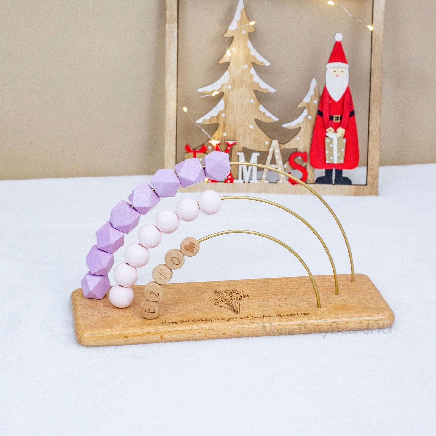 Personalized rainbow abacus,Custom Baby Gifts, toddler educational toy, toddler birthday gift