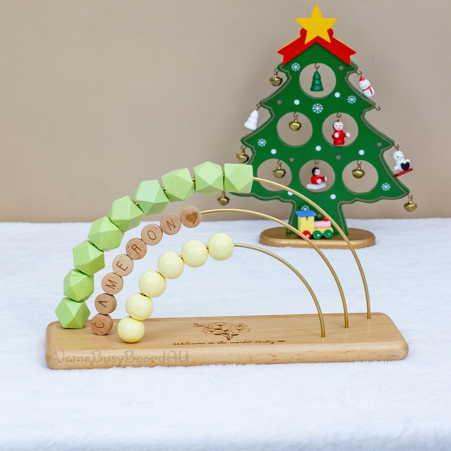 Personalized rainbow abacus,Custom Baby Gifts, toddler educational toy, toddler birthday gift