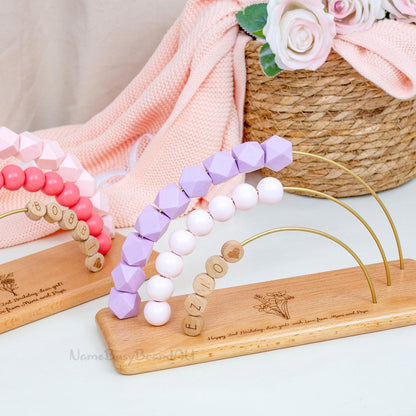 Personalized rainbow abacus,Custom Baby Gifts, toddler educational toy, toddler birthday gift