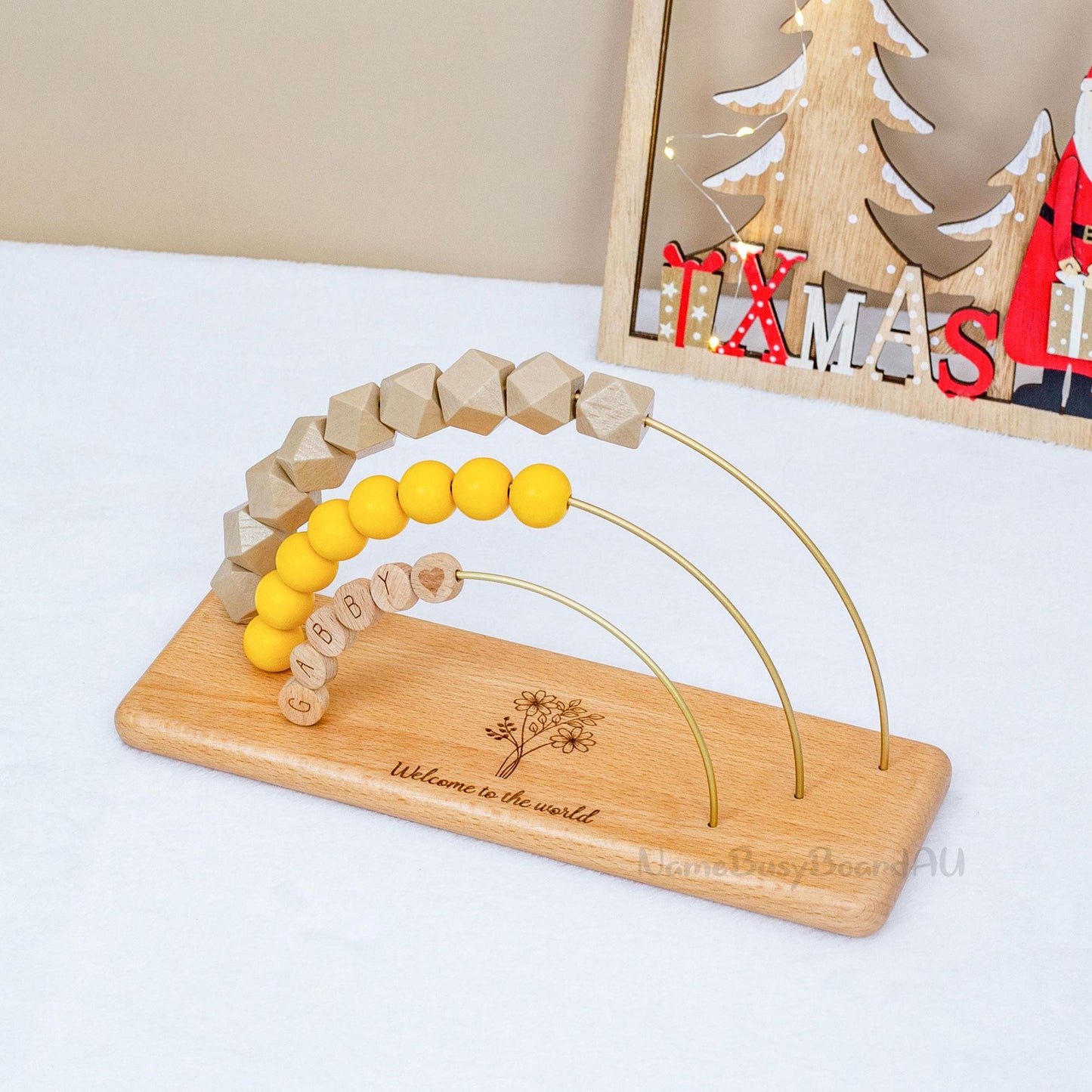 Personalized rainbow abacus,Custom Baby Gifts, toddler educational toy, toddler birthday gift