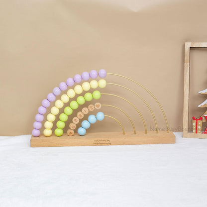 Personalized name abacus, custom name rainbow abacus, wooden name rainbow abacus, children's abacus toys, custom toddler gifts