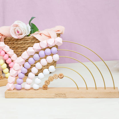 Personalized name abacus, custom name rainbow abacus, wooden name rainbow abacus, children's abacus toys, custom toddler gifts