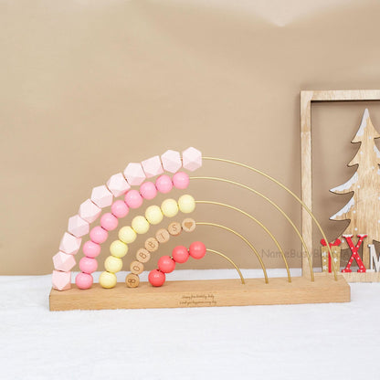 Personalized Wooden Rainbow Abacus, Customized Wooden Name Abacus, Wooden Rainbow Abacus, Counting Toys for Kids, Toddler Educational Gifts