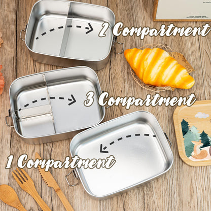 Personalized Lunch Box for Boy and Girl, Stainless Steel Lunch Box with Name, Wooden Lid Snack Box, Back to School Gift, Child Birthday Gift