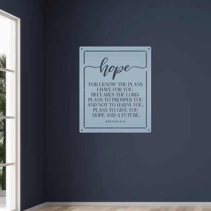 Christian Wall Decor - Inspirational Hope Bible Verse Metal Sign - Jeremiah 29:11 Wall Art