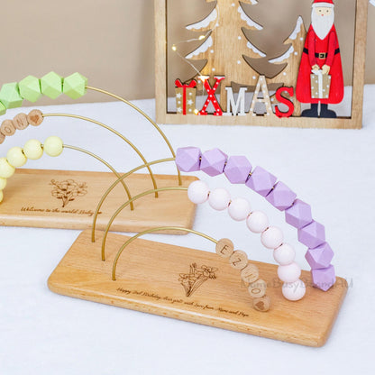 Personalized rainbow abacus,Custom Baby Gifts, toddler educational toy, toddler birthday gift