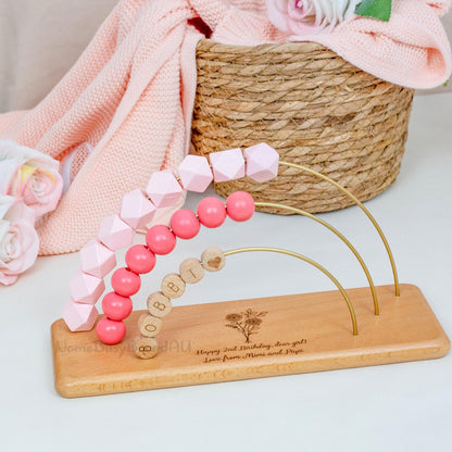Personalized rainbow abacus,Custom Baby Gifts, toddler educational toy, toddler birthday gift
