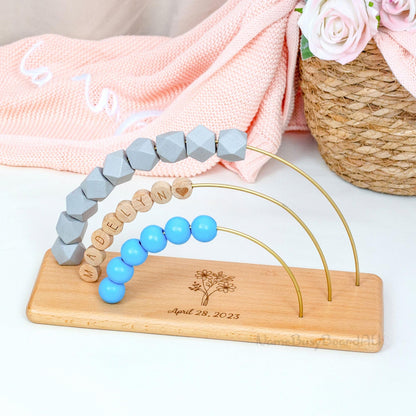 Personalized rainbow abacus,Custom Baby Gifts, toddler educational toy, toddler birthday gift