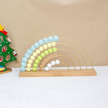 Personalized Baby Abacus, Custom Rainbow Abacus, Wooden Rainbow Name Abacus, Toddler Name Abacus Toys, Kids Handmade Toys, Kids Birthday
