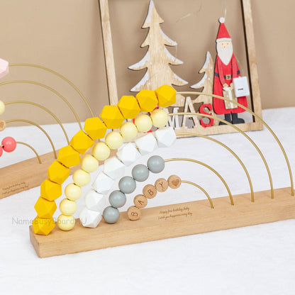 Personalized name abacus, custom name rainbow abacus, wooden name rainbow abacus, children's abacus toys, custom toddler gifts