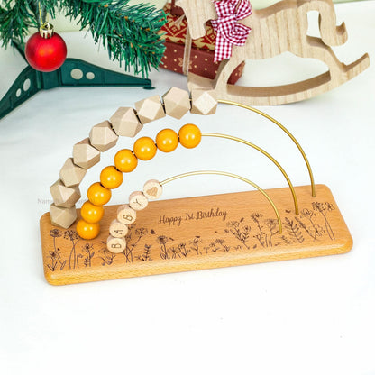 Personalized Baby Name Abacus, Custom Name Abacus, Wooden Nursery Decor, Toddler Educational Toys, Custom First Birthday Gifts