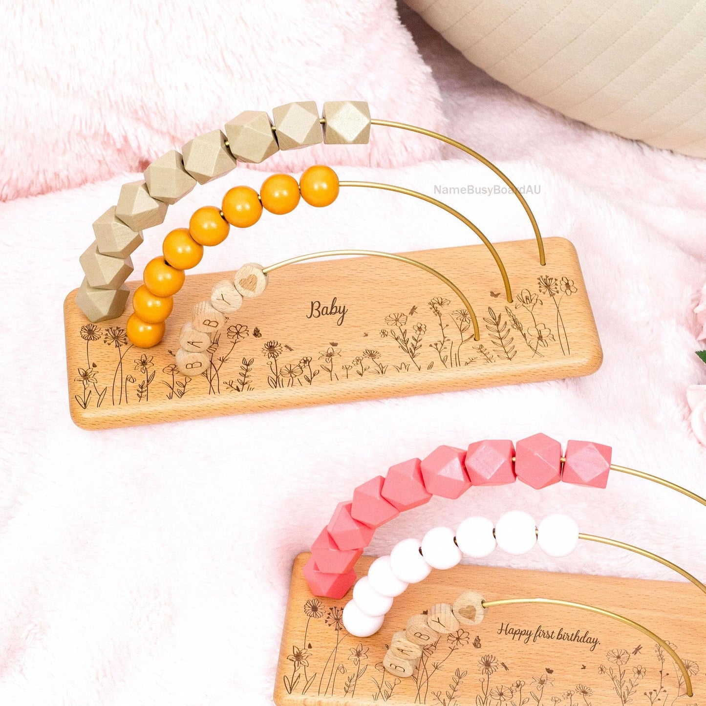 Wooden Baby Name Abacus, Toddler Counting Toys, Montessori Toys for Kids, Christmas Gifts for Kids,Personalized Gifts