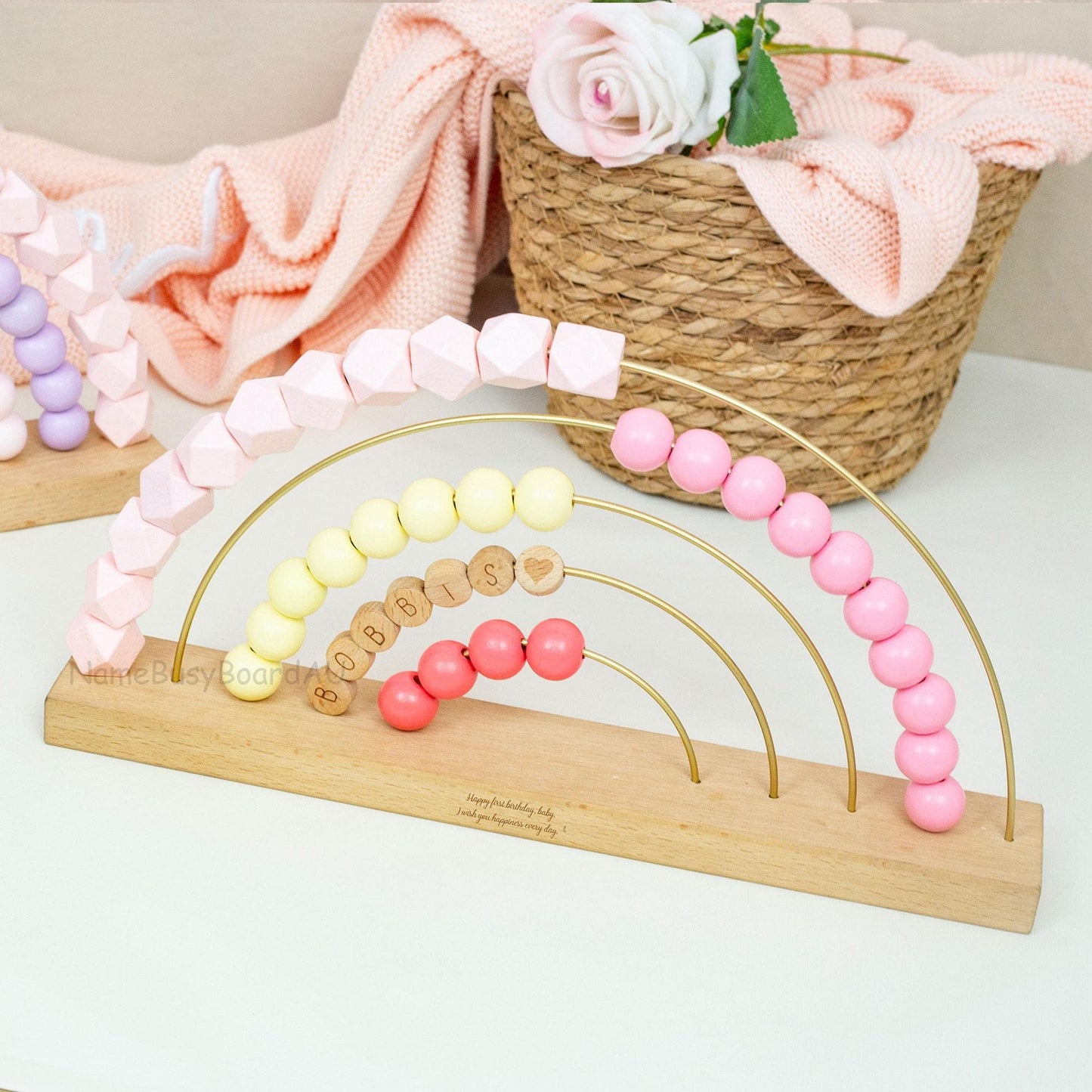 Wooden Name Abacus, Custom Name Abacus,Baby birthday gifts, Christmas gifts, first-meeting gifts
