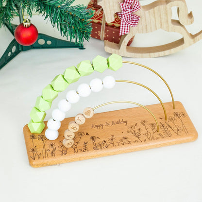 Wooden name abacus, personalized name abacus, nursery decorations, sensory toys for children, children's birthday gifts