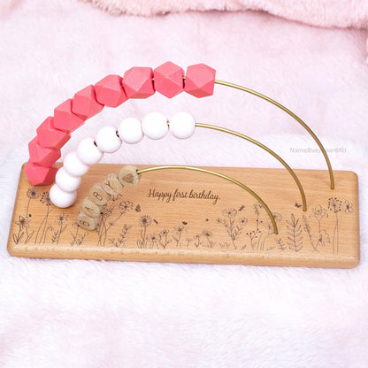Wooden name abacus, personalized name abacus, nursery decorations, sensory toys for children, children's birthday gifts
