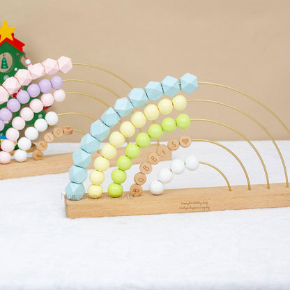Customized rainbow name abacus,children's abacus toys,Baby Room Decor,Christmas and Birthday Gifts for Infants Aged 1-3