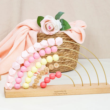 Customized rainbow name abacus,children's abacus toys,Baby Room Decor,Christmas and Birthday Gifts for Infants Aged 1-3