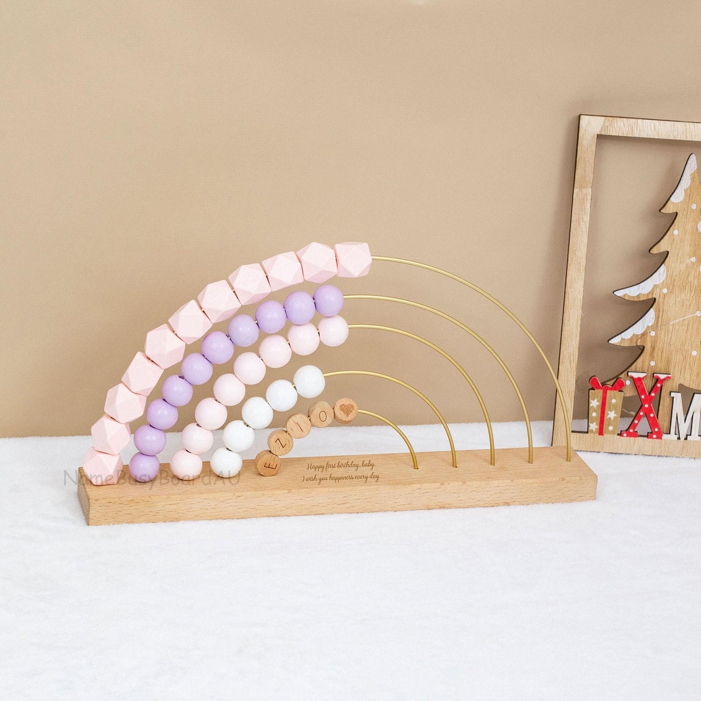 Customized rainbow name abacus,children's abacus toys,Baby Room Decor,Christmas and Birthday Gifts for Infants Aged 1-3