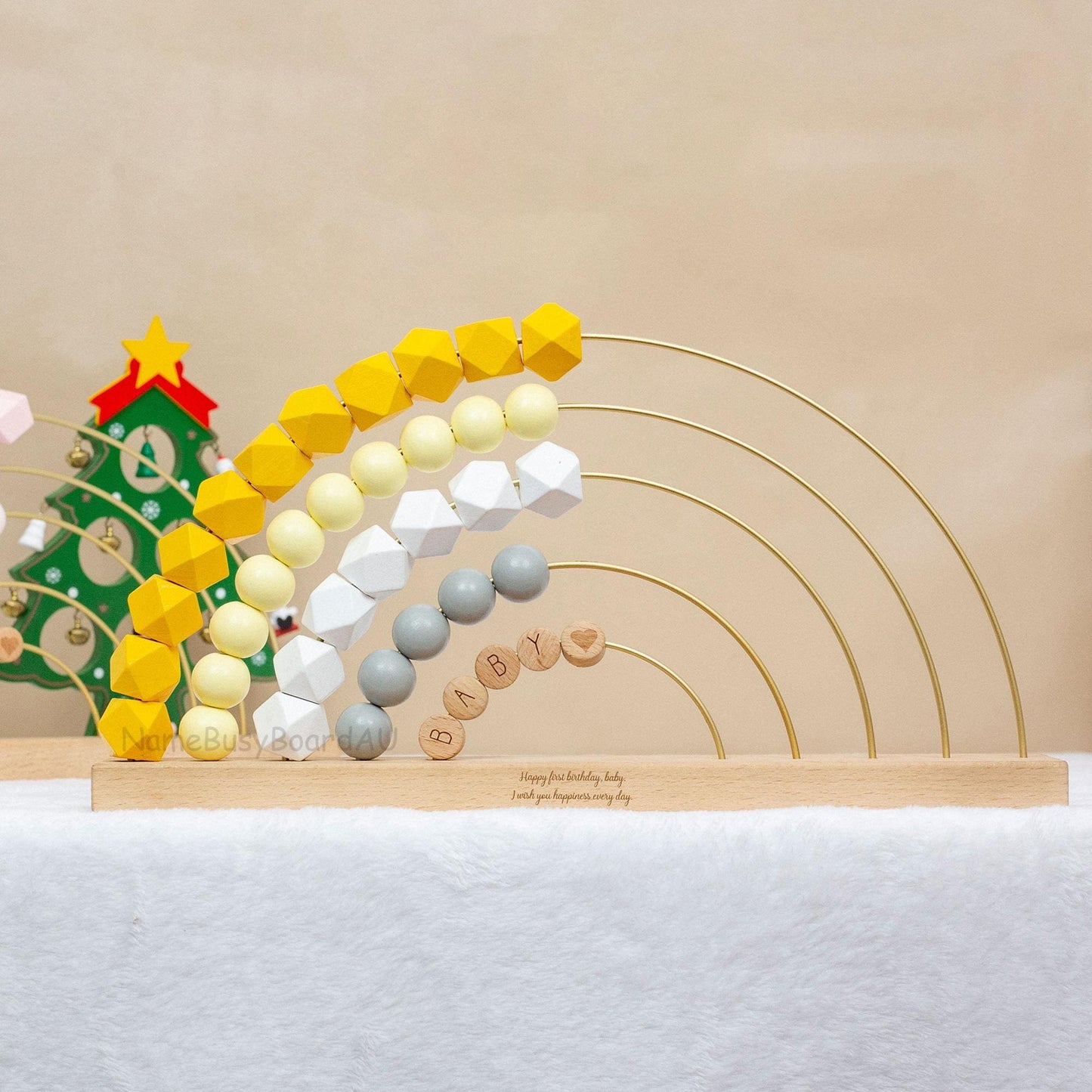 Customized rainbow name abacus,children's abacus toys,Baby Room Decor,Christmas and Birthday Gifts for Infants Aged 1-3