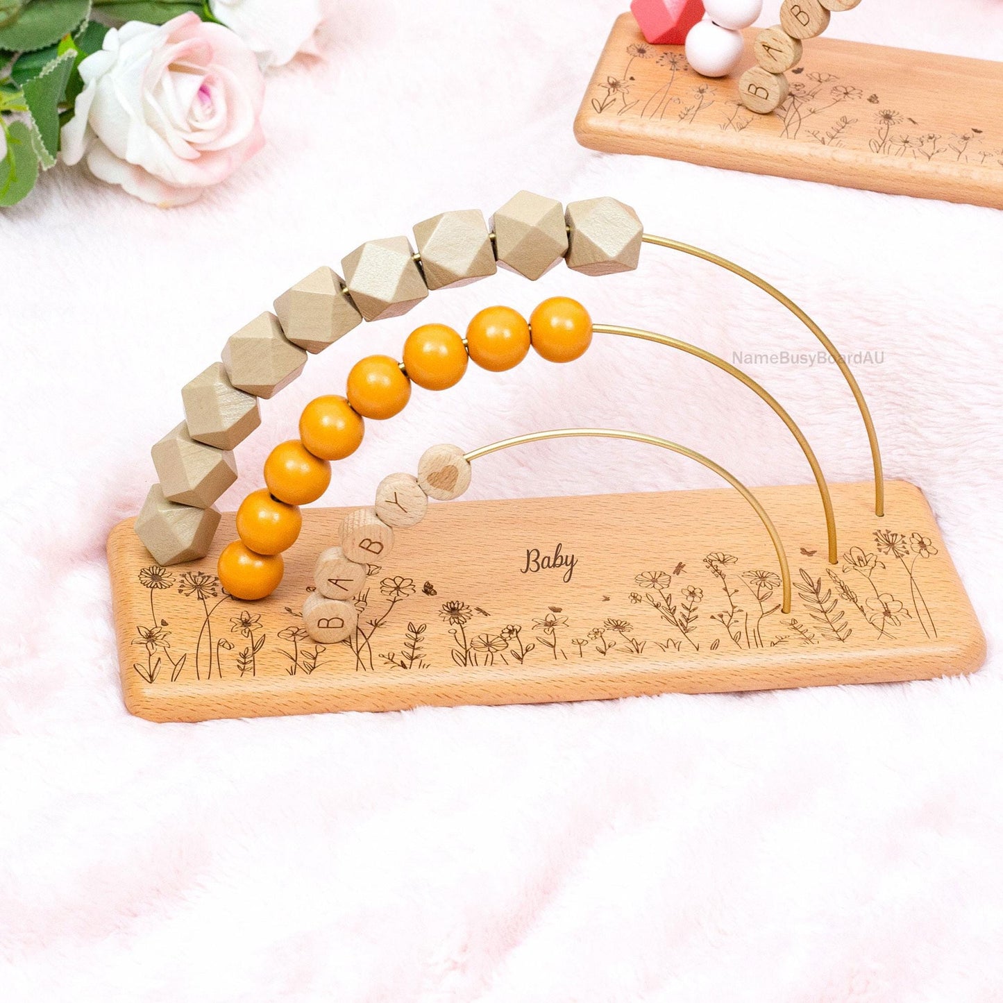 Personalized Baby Name Abacus, Custom Name Abacus, Wooden Nursery Decor, Toddler Educational Toys, Custom First Birthday Gifts