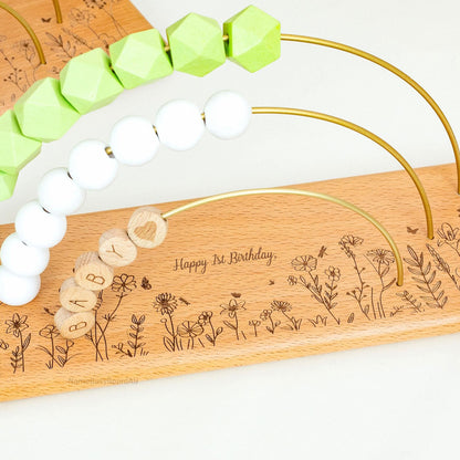 Personalized Baby Name Abacus, Custom Name Abacus, Wooden Nursery Decor, Toddler Educational Toys, Custom First Birthday Gifts