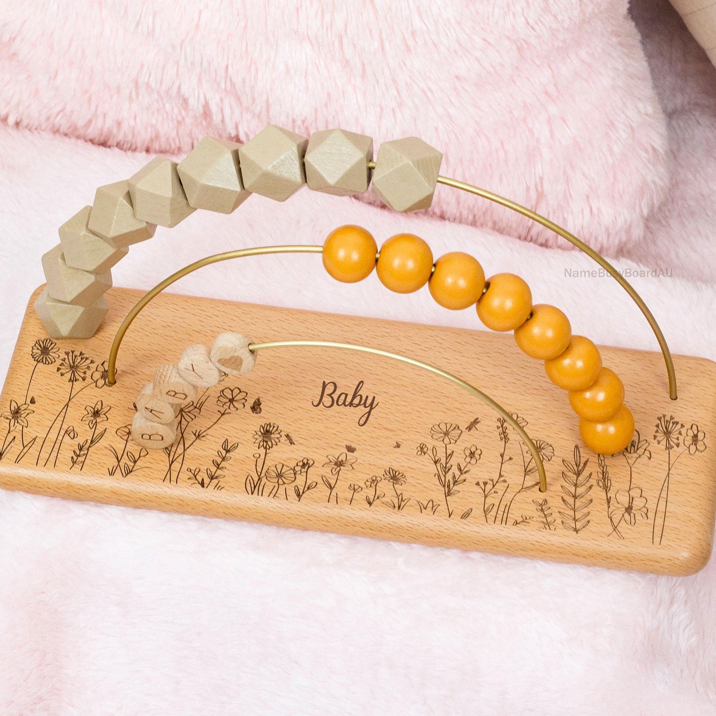 Wooden Baby Name Abacus, Toddler Counting Toys, Montessori Toys for Kids, Christmas Gifts for Kids,Personalized Gifts