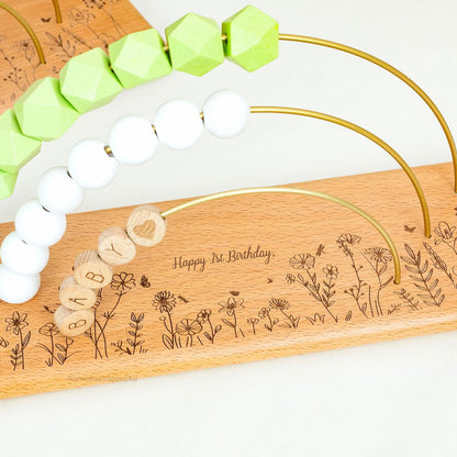 Wooden Baby Name Abacus, Toddler Counting Toys, Montessori Toys for Kids, Christmas Gifts for Kids,Personalized Gifts